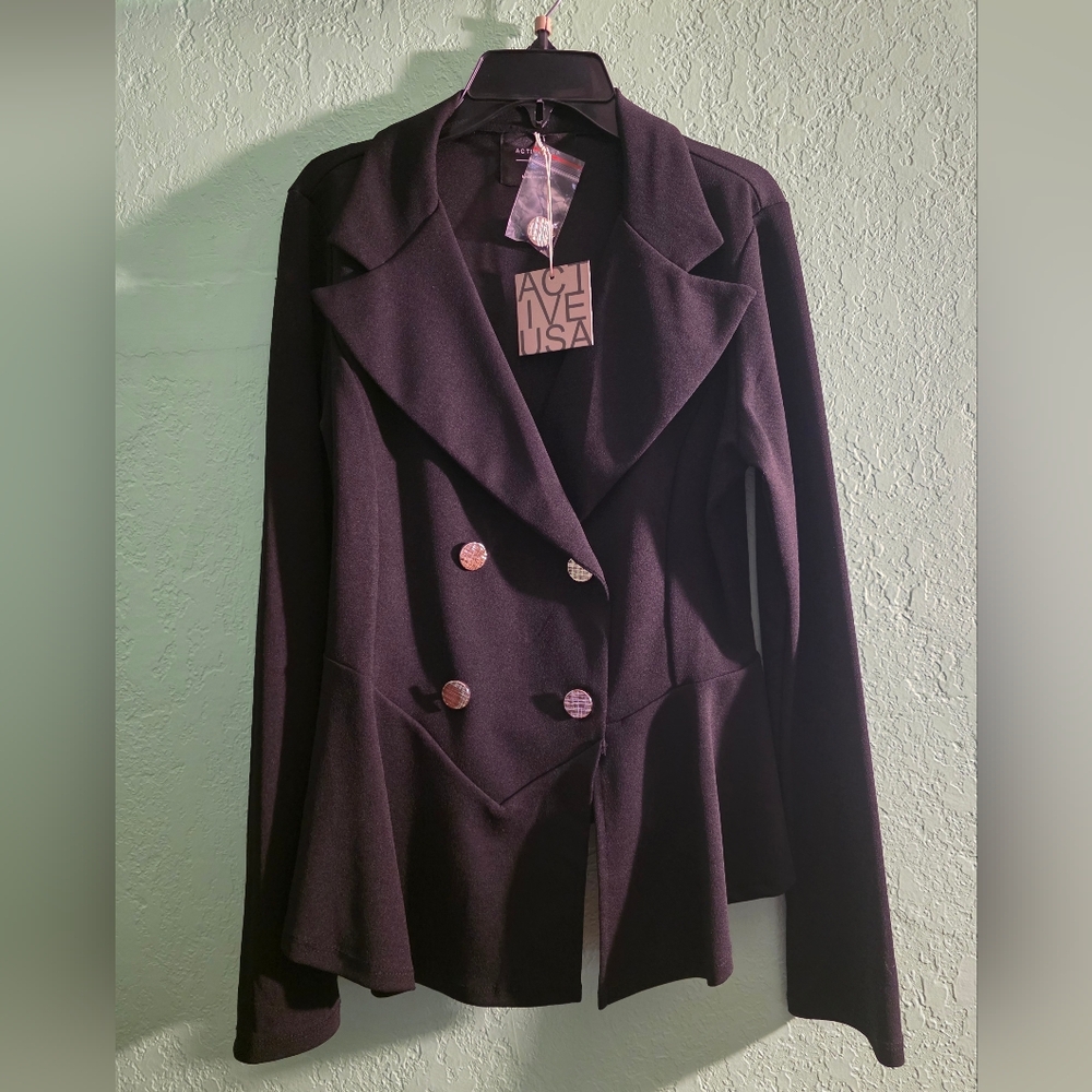 Active USA Black Double-Breasted Blazer